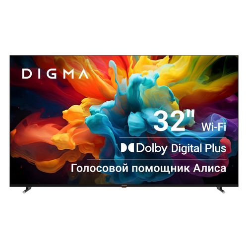 32″ Телевизор Digma DM-LED32SBB32 HD, СМАРТ ТВ, YaOS, черный