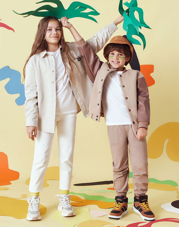 Mascotte JUNIOR Бежевые высокие кроссовки для девочек