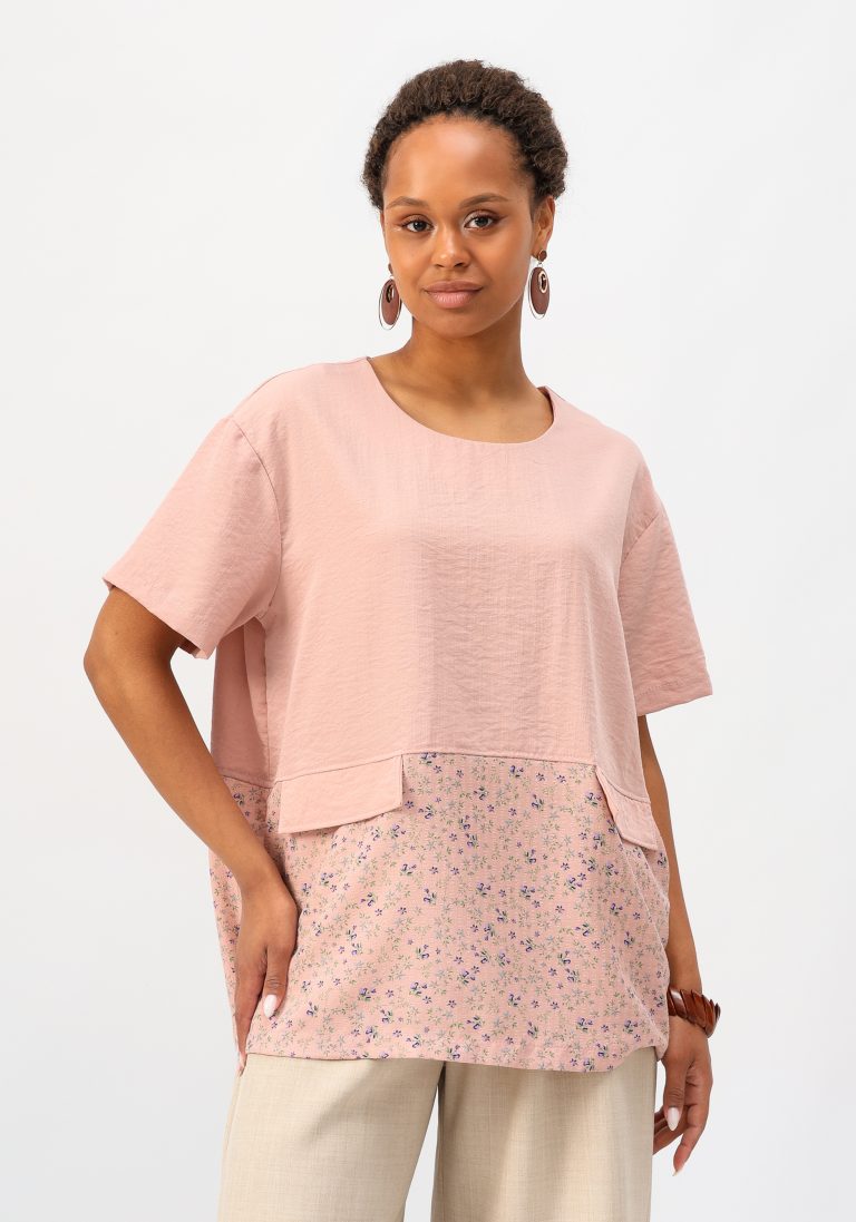 Frida Collection Блуза свободного кроя с дизайнерским кроем — цена и наличие Frida Collection Блуза свободного кроя с дизайнерским кроем