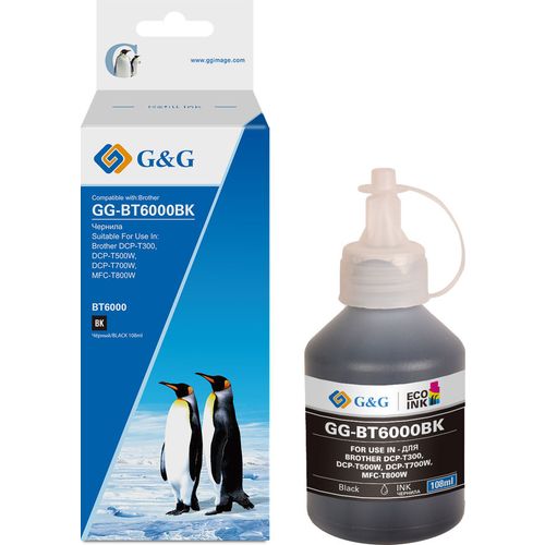 Чернила G&G GG-BT6000BK, 108мл, черный