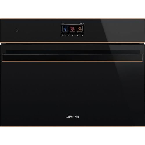 Духовой шкаф электрический SMEG Dolce Stil Novo SO4604S4PNR, 41л, дверца с 3 стеклами, черный/медь