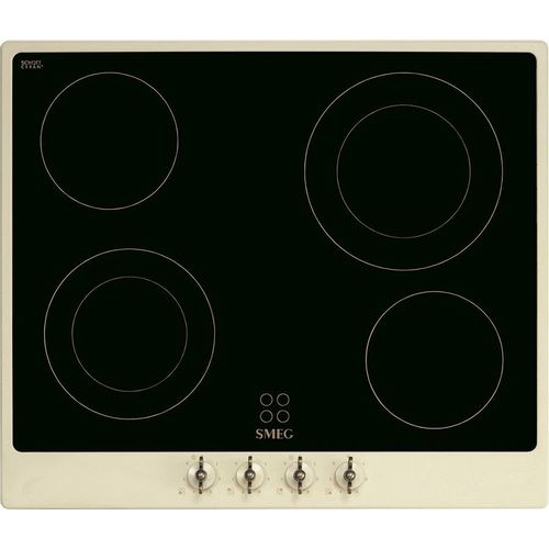 Электрическая варочная поверхность SMEG P864PO, конфорок: 4 шт., стеклокерамика, независимая, кремовый