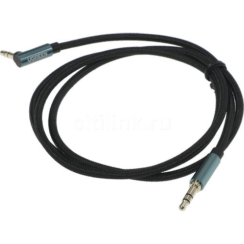Кабель аудио UGREEN AV112, Jack 3.5 (m) — Jack 3.5 (m), 1м, черный [60179]