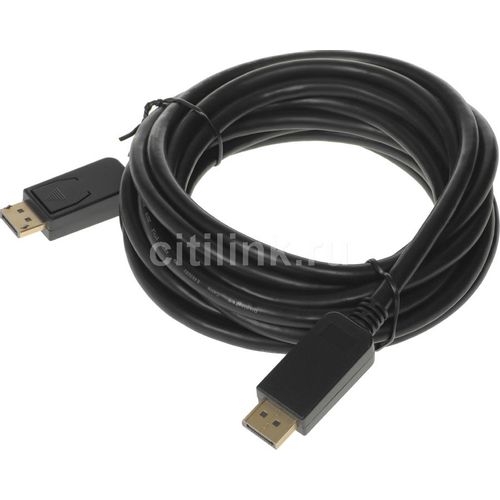 Кабель аудио-видео Buro v 1.2, DisplayPort (m) — DisplayPort (m), ver 1.2, 5м, GOLD, черный [bhp dpp_1.2-5]