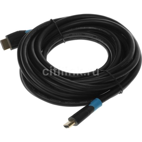 Кабель аудио-видео VENTION AACBJ, HDMI (m) — HDMI (m), 5м, GOLD, черный