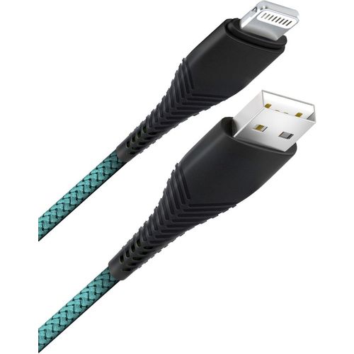 Кабель BORASCO Fishbone, Lightning (m) — USB (m), 1м, 3A, мятный [38510]