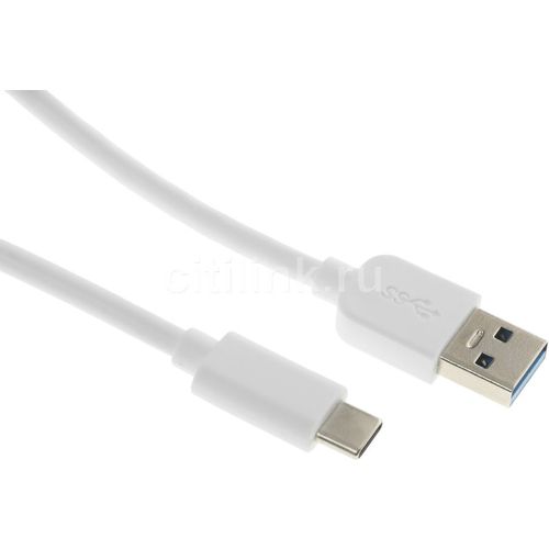 Кабель Buro USB Type-C (m) — USB (m), 1м, 3A, белый [bu-usb3.2-ac-1mw]