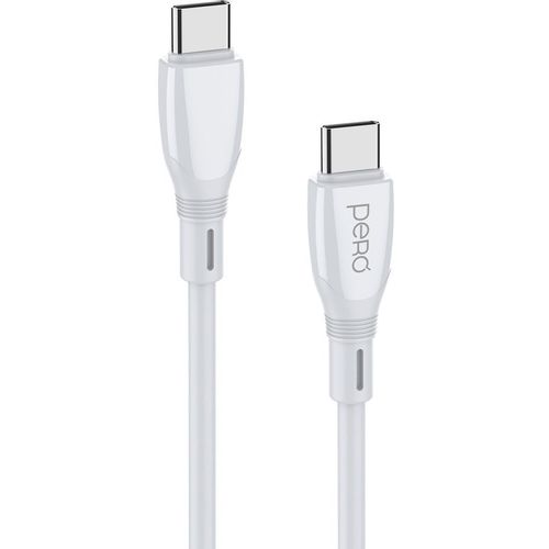 Кабель PERO DC-11, USB Type-C (m) — USB Type-C (m), 3м, 3A, белый [prdc-11tt3mw]