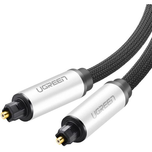Кабель UGREEN AV108, Toslink (m) (прямой) — Toslink (m) (прямой), GOLD , ферритовый фильтр , 2м, черный [10540]