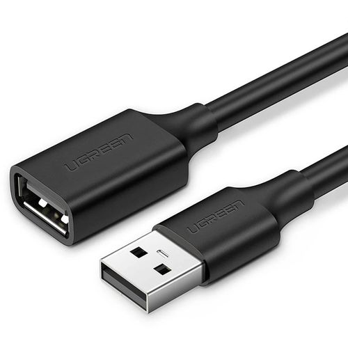 Кабель UGREEN US103, USB 2.0 A(m) (прямой) — USB 2.0 A (f) (прямой), 1м, пакет, черный [10314]