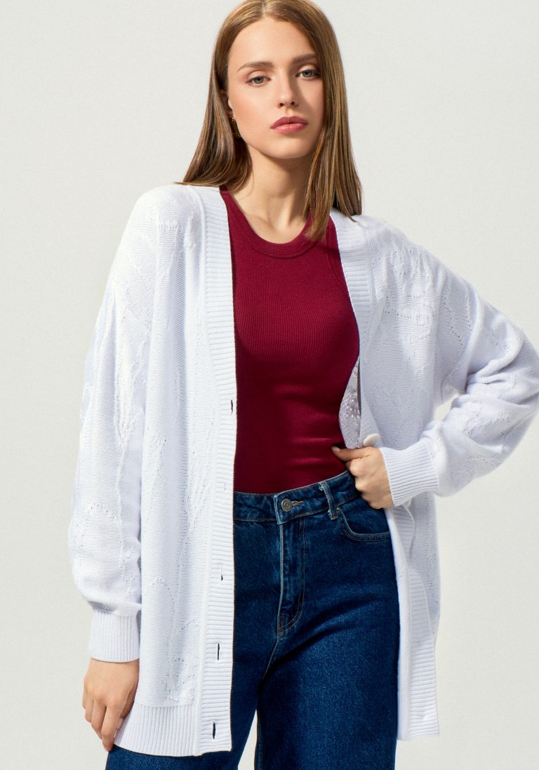 Vivawool Кардиган удлиненный с абстрактным рисунком