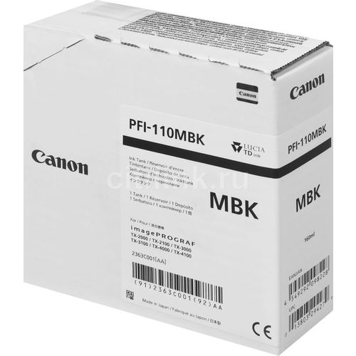 Картридж Canon PFI-110 MBK, черный матовый / 2363C001