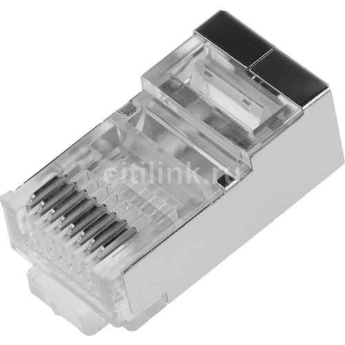 Коннектор LanMaster TWT-PL45/S-8P8C FTP кат.5E RJ45 серебристый (упак.: 100шт) — цена и наличие Коннектор LanMaster TWT-PL45/S-8P8C FTP кат.5E RJ45 серебристый (упак.: 100шт)