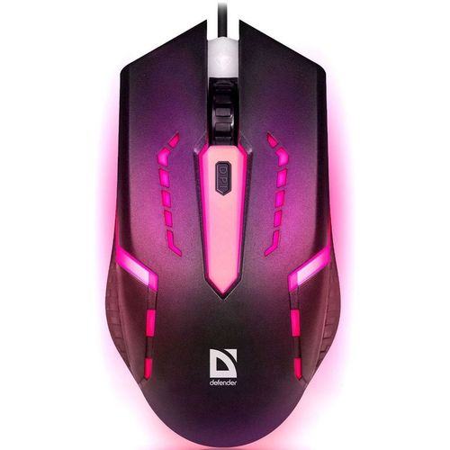 Мышь проводная Defender Hit MB-601, игровая, оптическая, USB, 1200dpi, черный [52601]