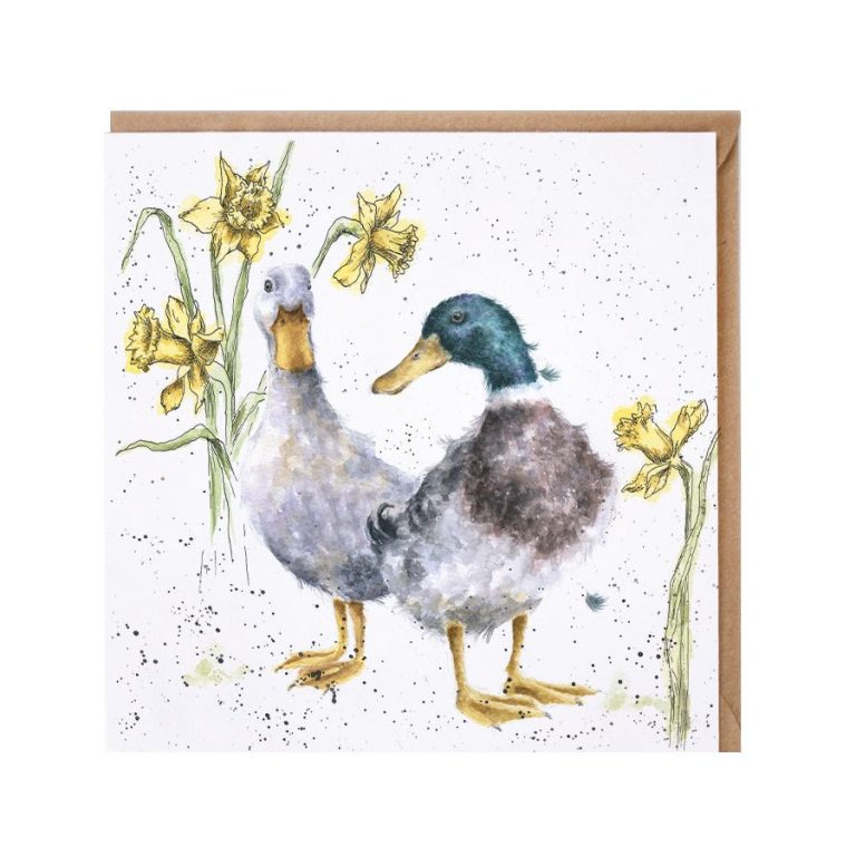 Wrendale Designs Открытка с конвертом Wrendale, Ducks and daffs, 15х15см