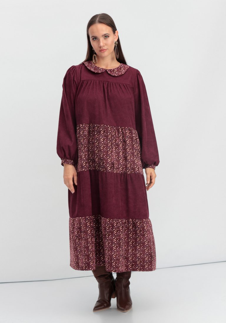 Frida Collection Платье из микровельвета ярусное