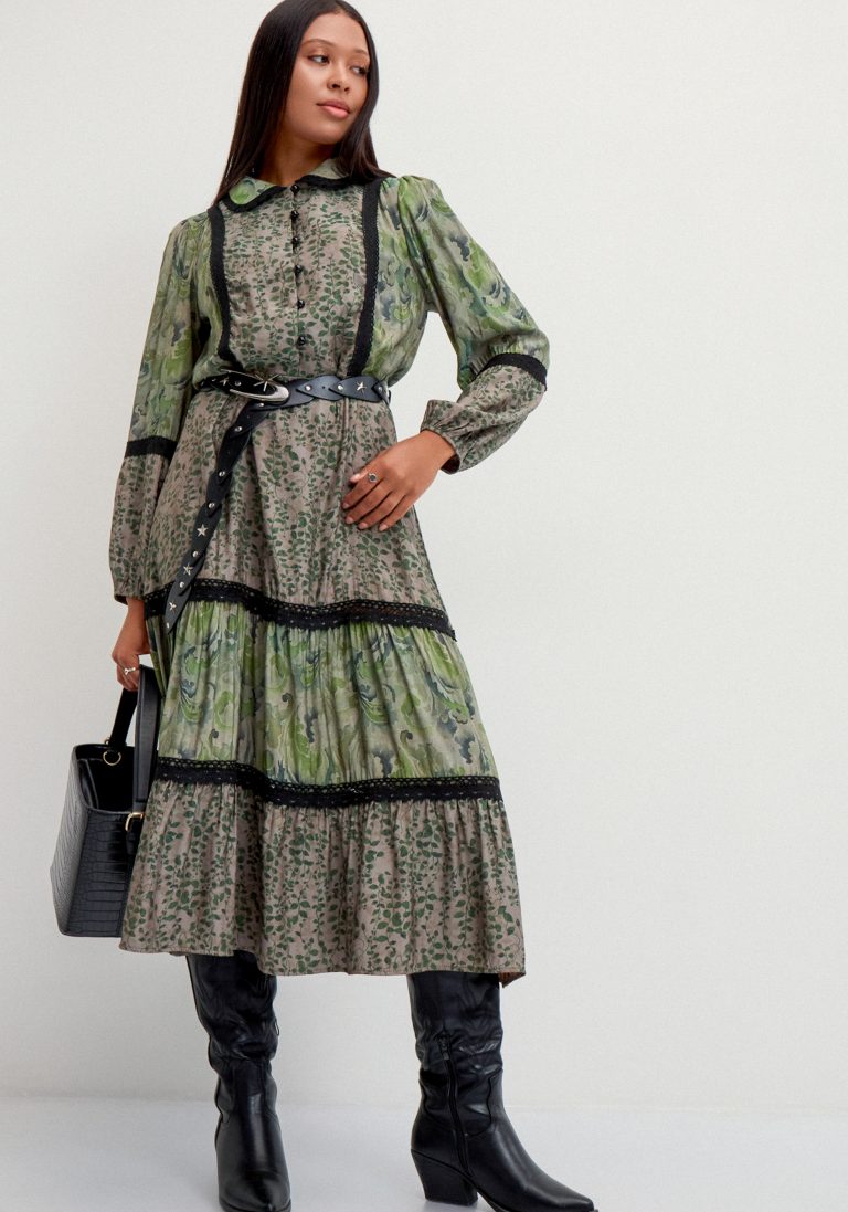Frida Collection Платье с вставками кружева