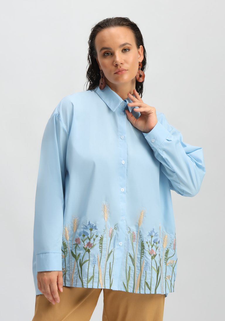 Frida Collection Рубашка с вышивкой по низу