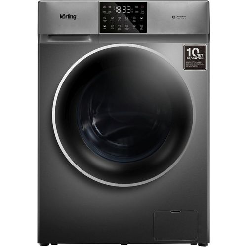 Стиральная машина Korting Kwm 60dv1297 gr, с фронтальной загрузкой, 10кг, 1200об/мин, с паром, инверторная — цена и наличие Стиральная машина Korting Kwm 60dv1297 gr, с фронтальной загрузкой, 10кг, 1200об/мин, с паром, инверторная