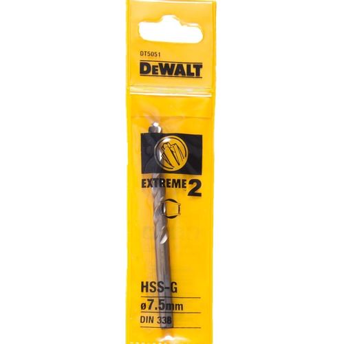 Сверло DeWALT DT5051-QZ, по металлу, 7.5мм, цилиндрический, 1шт